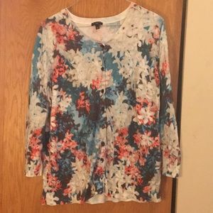 Talbot’s Floral cardigan sweater